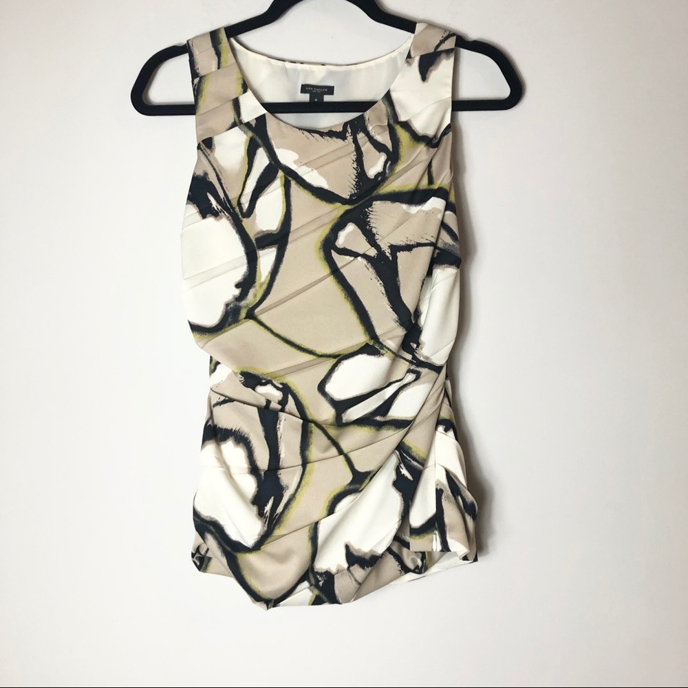 Ann Taylor Tan Layered Sleeveless Blouse